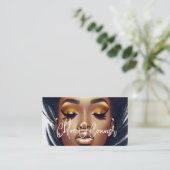 Trendy chique gouden glitter wimper haar make-up s visitekaartje (Staand voorkant)