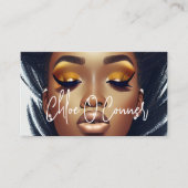 Trendy chique gouden glitter wimper haar make-up s visitekaartje (Voorkant)