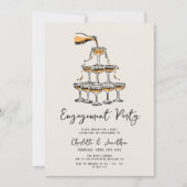 Trendy chique hand getrokken verlovingsfeest kaart (Voorkant)