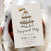 Trendy chique hand getrokken verlovingsfeest kaart