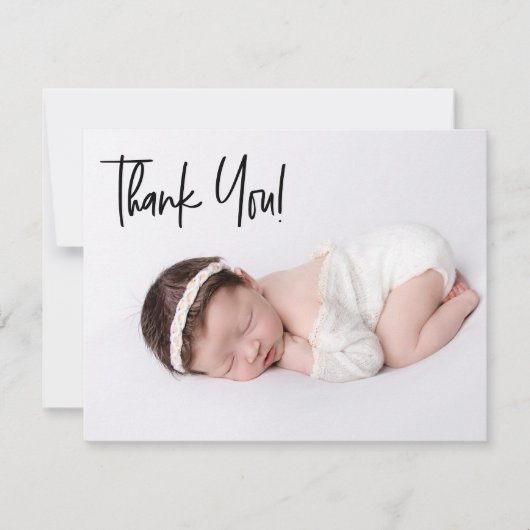 Trendy chique handlettering baby meisje foto geboo (Voorkant)