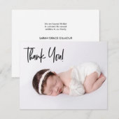 Trendy chique handlettering baby meisje foto geboo (Voorkant / Achterkant)