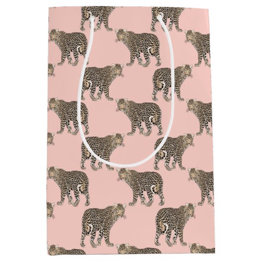 Trendy chique luipaard dierpatroon medium cadeauzakje (Voorkant)
