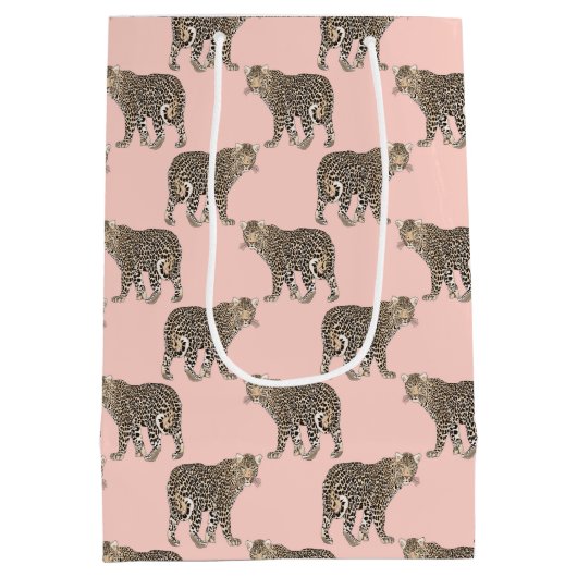 Trendy chique luipaard dierpatroon medium cadeauzakje (Achterkant)