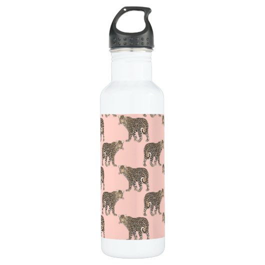 Trendy chique luipaard dierpatroon waterfles (Voorkant)