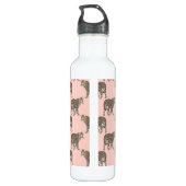 Trendy chique luipaard dierpatroon waterfles (Achterkant)