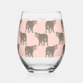 Trendy chique luipaard dierpatroon wijnglas zonder voet (Links)