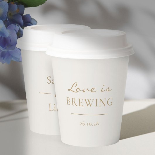 Trendy chique minimalistische liefde is aan het br papieren bekers