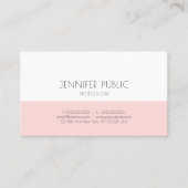 Trendy Chique Monogram Eenvoudig Blush Roze Plain  Visitekaartje (Voorkant)