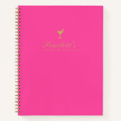 Trendy chique roze en goud blanco cocktail recept notitieboek (Voorkant)