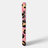 Trendy chique roze perzik luipaard dierenprint Case-Mate iPhone case (Achterkant / Links)