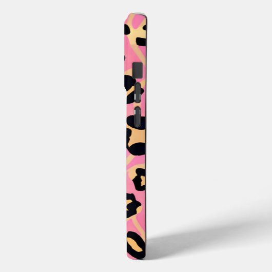 Trendy chique roze perzik luipaard dierenprint Case-Mate iPhone case (Achterkant / Links)