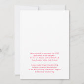 Trendy chique roze scriptklasse van 2025 Afstudere Aankondiging (Achterkant)