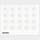 Trendy chique stoffige Roos & ivoor bruiloft Ronde Sticker (Vel)