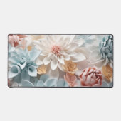 Trendy chique zachte lichte pastel 3D bloemen Bureaumat (Voorkant)