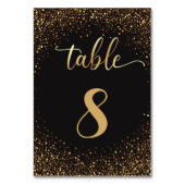 Trendy chique zwart en goud glitters bruiloft kaart (Achterkant)