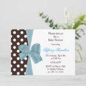 trendy chocolade blauwe boeg Baby shower Kaart (Staand voorkant)