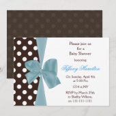 trendy chocolade blauwe boeg Baby shower Kaart (Voorkant / Achterkant)