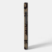 trendy chocolade Bruin leer Damask iphone5 hoesje (Achterkant / Links)