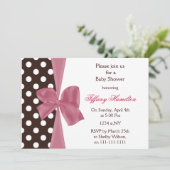 trendy chocolade roze boeg Baby shower Kaart (Staand voorkant)