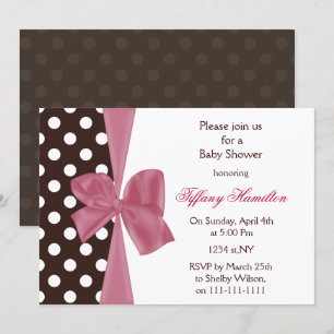 trendy chocolade roze boeg Baby shower Kaart
