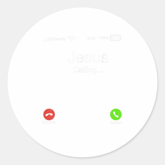 Trendy Christelijk Graphic Jesus Roeping Ronde Sticker (Voorkant)