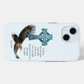 Trendy Christelijke Blauwe Stip Adelaar Keltisch K Case-Mate iPhone Case (Achterkant (horizontaal))