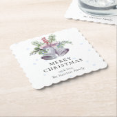 Trendy Christmas Bell Party Elegant Holidays Kartonnen Onderzetters (Gebogen)