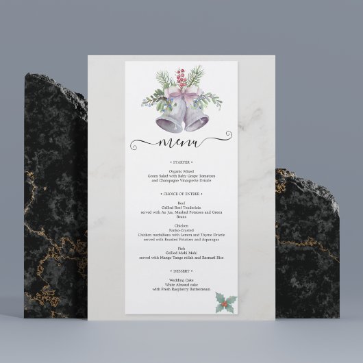 Trendy Christmas Bell Party Elegant Holidays Menu