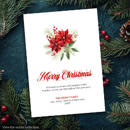 Trendy Christmas Flowers Printable Greeting Card Feestdagenkaart