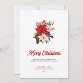 Trendy Christmas Flowers Printable Greeting Card Feestdagenkaart (Voorkant)