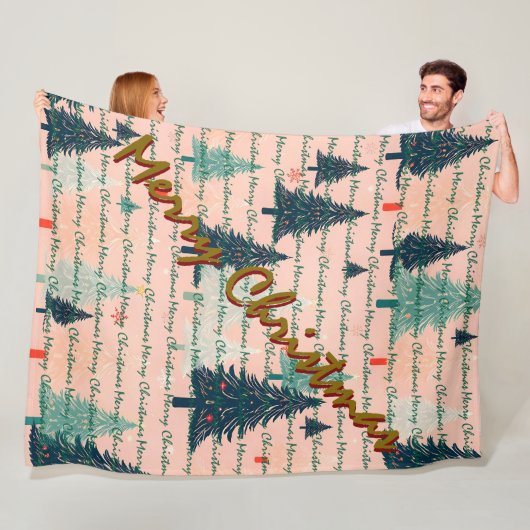 Trendy Christmas Luxury Christmas Trees Fleece Deken (In situ)