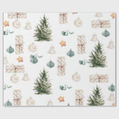 Trendy Christmas Pattern | Watercolor Cadeaupapier (Vlak)
