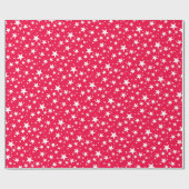 Trendy Christmas Red Sjabloon White Stars Classic Cadeaupapier (Vlak)