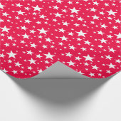 Trendy Christmas Red Sjabloon White Stars Classic Cadeaupapier (Hoek)