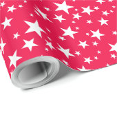 Trendy Christmas Red Sjabloon White Stars Classic Cadeaupapier (Rol Hoek)