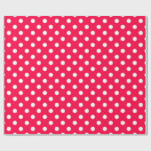 Trendy Christmas Red White Polka Dots Sjabloon Cadeaupapier (Vlak)