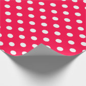 Trendy Christmas Red White Polka Dots Sjabloon Cadeaupapier (Hoek)