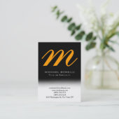 Trendy chubby black yellow monogram visitekaartje (Staand voorkant)