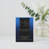 Trendy chubby modern blauw zwart visitekaartje (Staand voorkant)