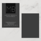 Trendy chubby modern grijs zwart visitekaartje (Voorkant / Achterkant)