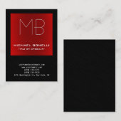 Trendy chubby modern rood grijs visitekaartje (Voorkant / Achterkant)