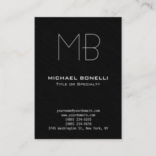 Trendy chubby modern zwart grijs visitekaartje (Voorkant)