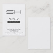 Trendy Chubby White Gray Modern Monogram Visitekaartje (Voorkant / Achterkant)