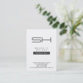 Trendy Chubby White Gray Modern Monogram Visitekaartje (Staand voorkant)