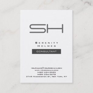 Trendy Chubby White Gray Modern Monogram Visitekaartje