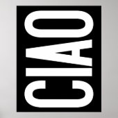 Trendy Ciao Typografie Zwart-wit Art Poster (Voorkant)
