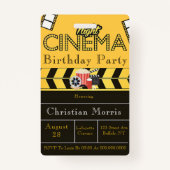 Trendy Cinema Any Age Birthday Party Badge (Voorkant)