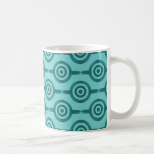 Trendy Circles Mok, Duizelend Blauwgroen Koffiemok
