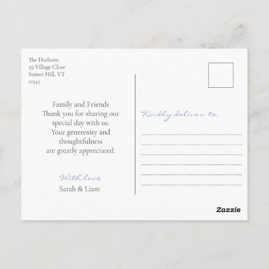 Trendy cirkel paar foto bruiloft dank u briefkaart (Achterkant)